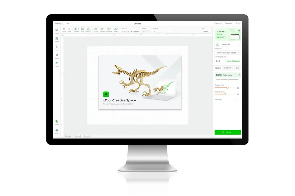 Mit der xTool Creative Space Software werden Ihre Ideen zu realen Projekten