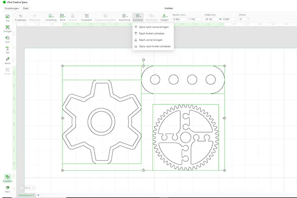 Erstellen Sie eigene Designs in der Creative Space Software.