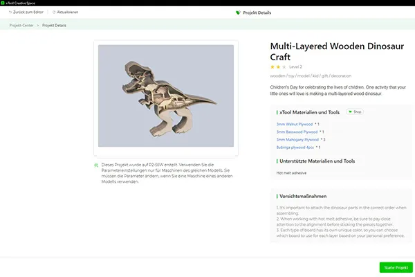 In der Software finden Sie unterschiedliche kostenlose Designs und Anleitungen.