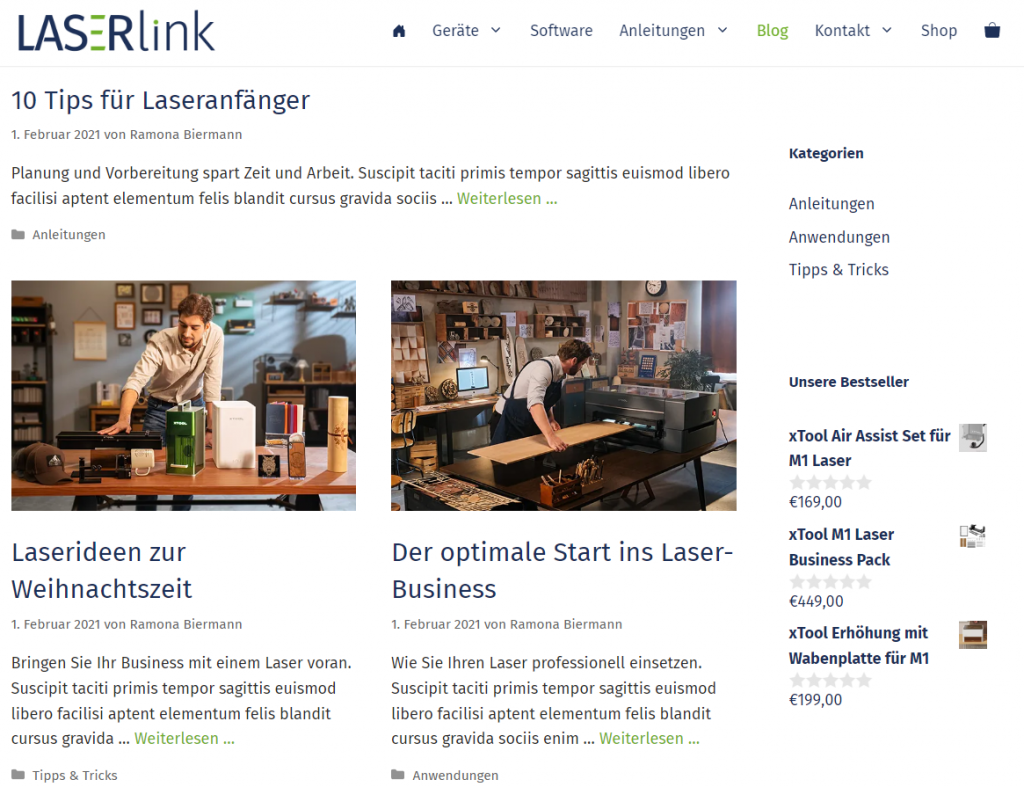 Laserlink-de Blogbereich – Hier finden Sie tolle Inspirationen und Anleitungen.