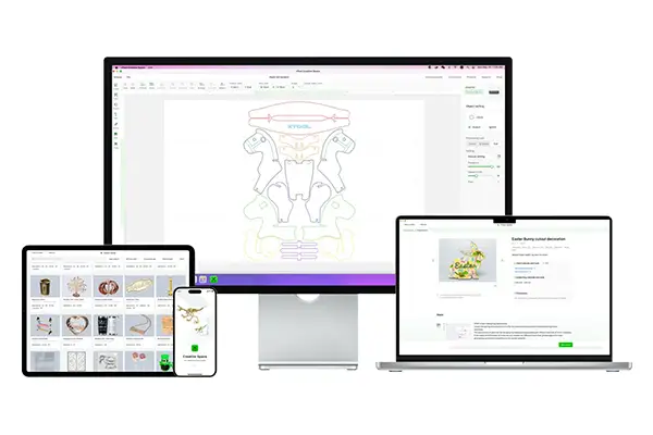 Erstellen Sie eigene Motive für Ihren xTool S1 Laser in der Creative Space Software.