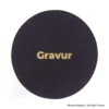 Leder Patch in rund zum gravieren mit goldener Schrift